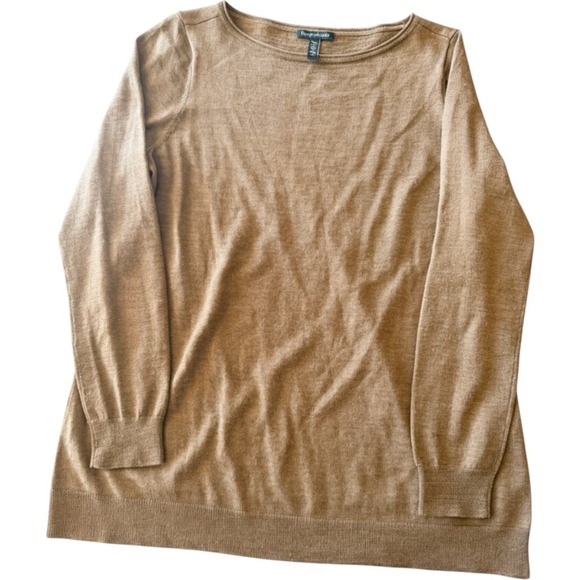 Eileen Fisher Sweaters - Eileen Fisher Sweater S Brown Good Merino Wool Boat Neck Minimalist Academia